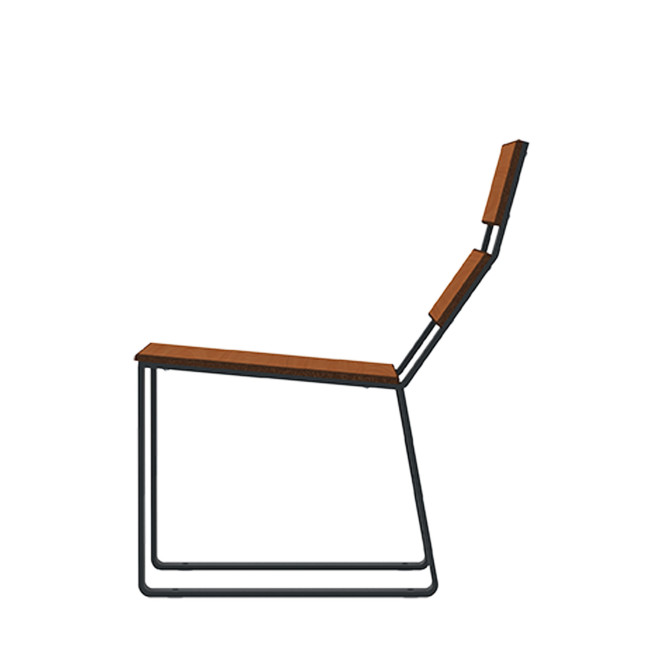 Metal / HPL MAC SHOUTING ARMCHAIR - 1place - anthracite 7016 / clear chene