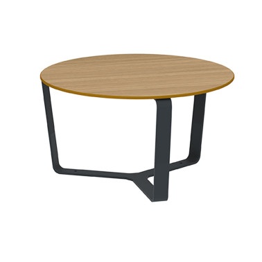 Round Coffee Table Metal Macis / HPL - anthracite 7016 / clear chene