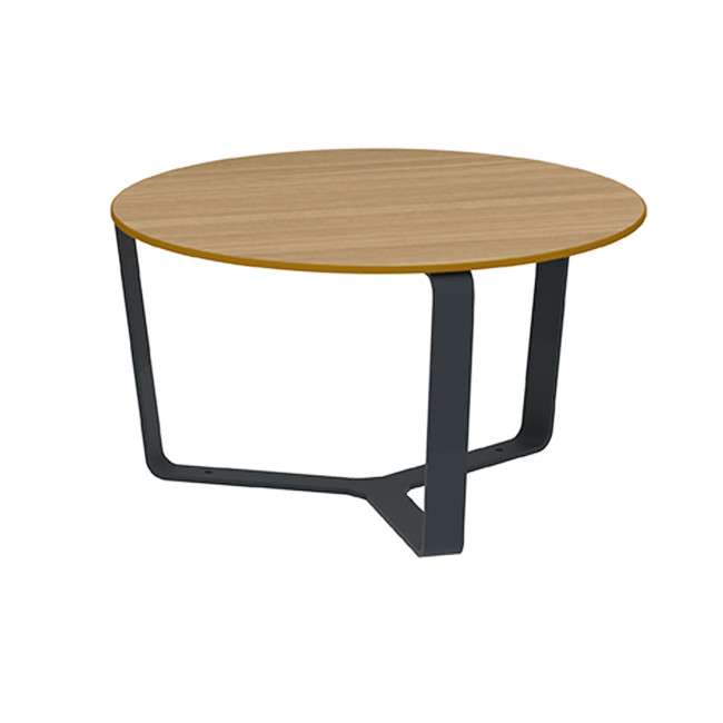Round Coffee Table Metal Macis / HPL - anthracite 7016 / clear chene
