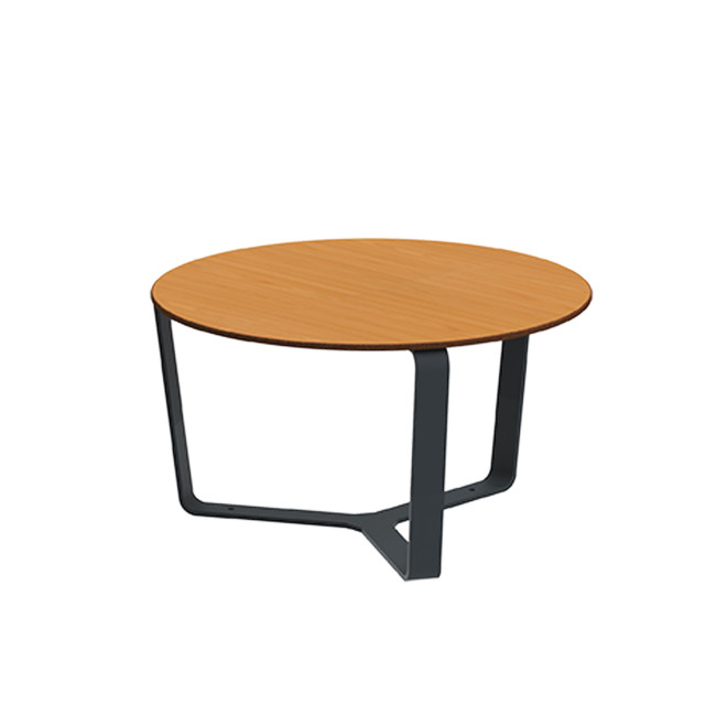 Round Coffee Table Metal Macis / HPL - anthracite 7016 / clear chene