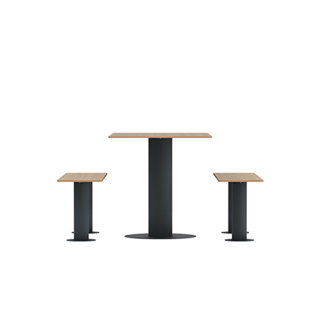 Rectangle Table + Metal Mocha / HPL-HPL Banquettes - 4Places - Anthracite 7016 / CHEEN CLEAR