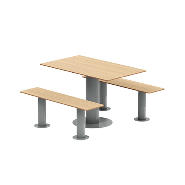 Rectangle Table + Metal Mocha / HPL-HPL Banquettes - 4Places - Anthracite 7016 / CHEEN CLEAR