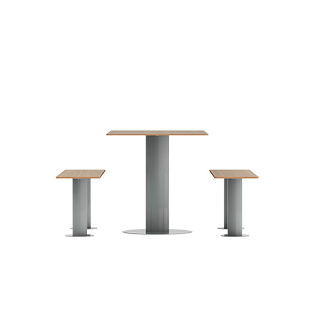 Rectangle Table + Metal Mocha / HPL-HPL Banquettes - 4Places - Anthracite 7016 / CHEEN CLEAR