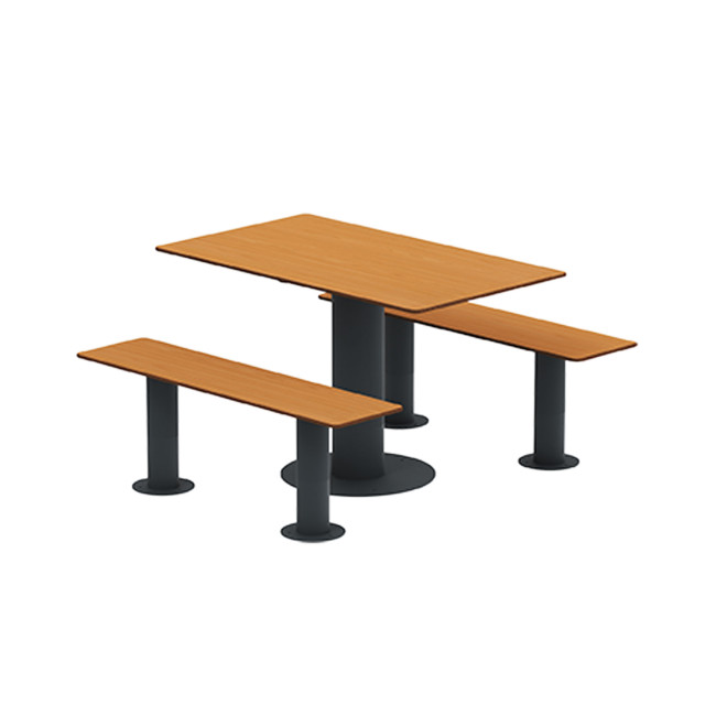 Rectangle Table + Metal Mocha / HPL-HPL Banquettes - 4Places - Anthracite 7016 / CHEEN CLEAR
