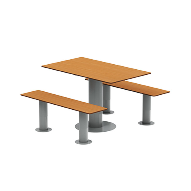 Rectangle Table + Metal Mocha / HPL-HPL Banquettes - 4Places - Anthracite 7016 / CHEEN CLEAR