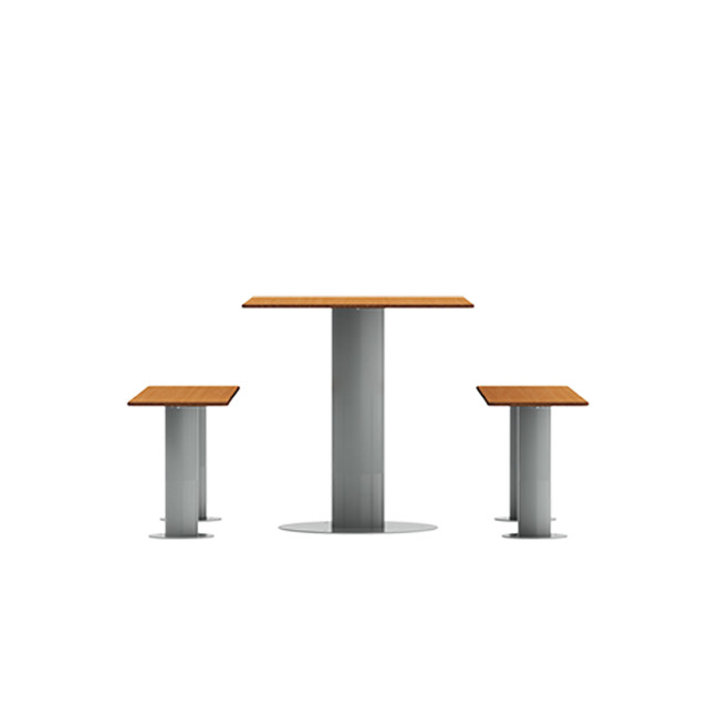 Rectangle Table + Metal Mocha / HPL-HPL Banquettes - 4Places - Anthracite 7016 / CHEEN CLEAR