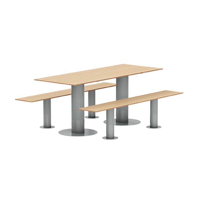 Rectangle Table + Metal Mocha / HPL HPL Banquettes - 6places - anthracite 7016 / cheen clear