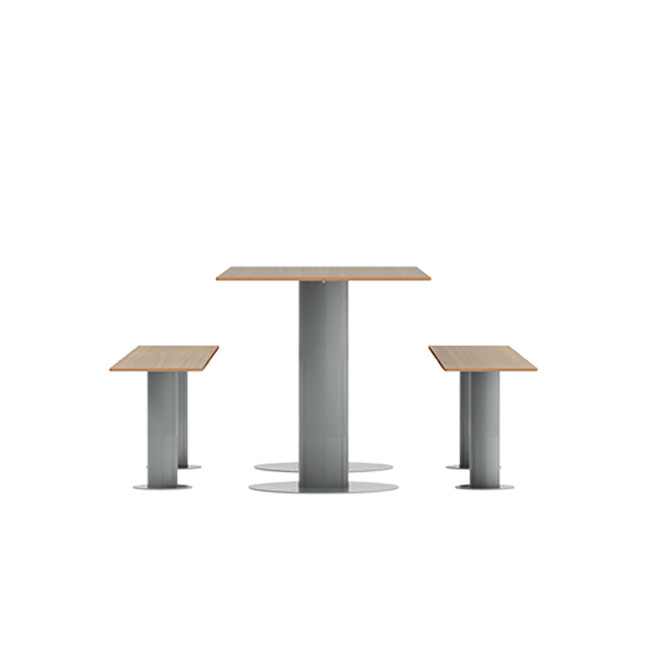 Rectangle Table + Metal Mocha / HPL HPL Banquettes - 6places - anthracite 7016 / cheen clear