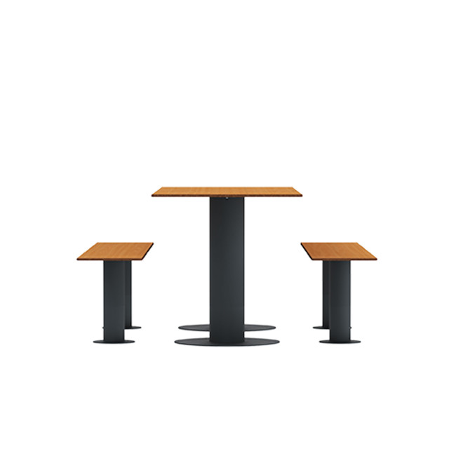 Rectangle Table + Metal Mocha / HPL HPL Banquettes - 6places - anthracite 7016 / cheen clear