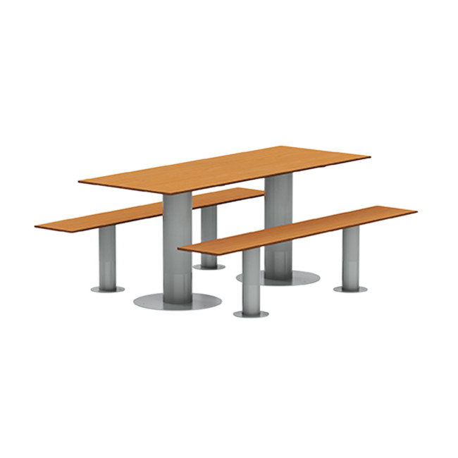 Rectangle Table + Metal Mocha / HPL HPL Banquettes - 6places - anthracite 7016 / cheen clear