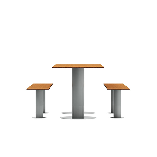 Rectangle Table + Metal Mocha / HPL HPL Banquettes - 6places - anthracite 7016 / cheen clear