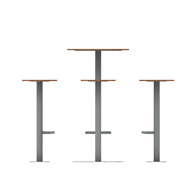 High Round Table + Pikor Metal / HPL HPL Stool - 4places - anthracite 7016 / cheen clear