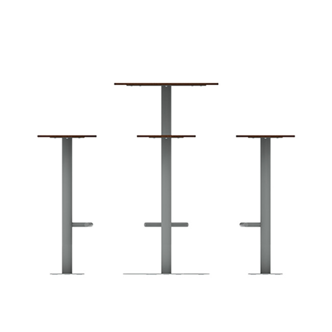 High Round Table + Pikor Metal / HPL HPL Stool - 4places - anthracite 7016 / cheen clear