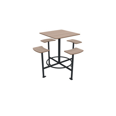 4-Square Hanging Table 4 Square Metal Moka / HPL - Anthracite 7016 / Clear Chene