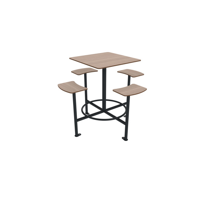 4-Square Hanging Table 4 Square Metal Moka / HPL - Anthracite 7016 / Clear Chene