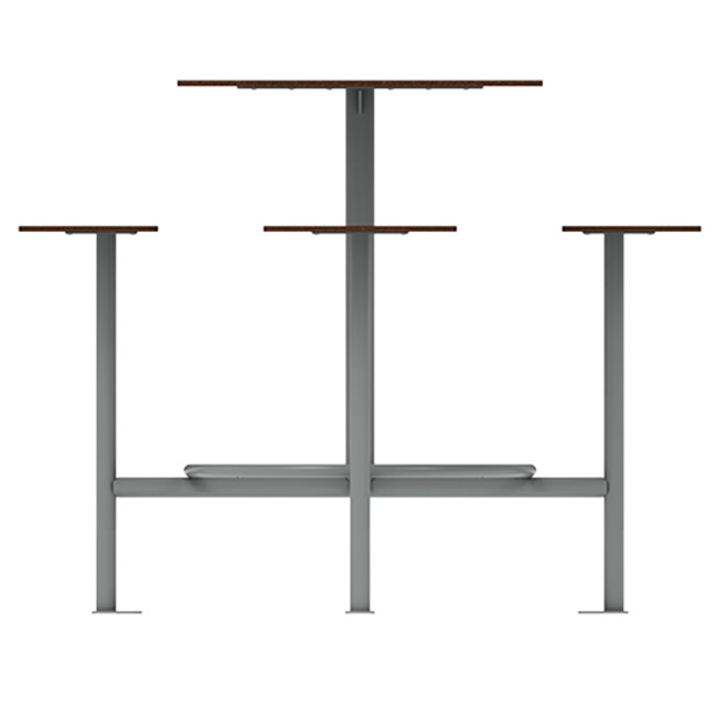 4-Square Hanging Table 4 Square Metal Moka / HPL - Anthracite 7016 / Clear Chene