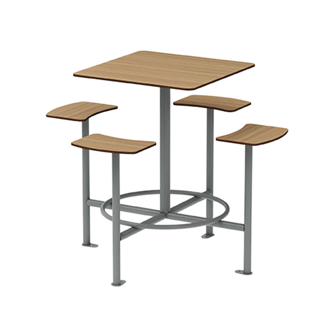 4-Square Hanging Table 4 Square Metal Moka / HPL - Anthracite 7016 / Clear Chene