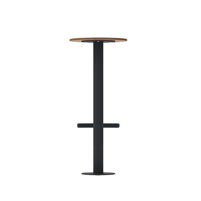 High Pikor Stool with Metal Footrest / HPL - 1Place - Anthracite 7016 / Clear Chene