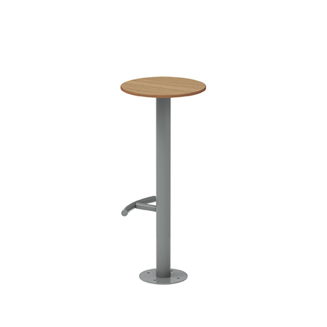 High Pikor Stool with Metal Footrest / HPL - 1Place - Anthracite 7016 / Clear Chene