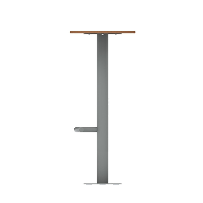 High Pikor Stool with Metal Footrest / HPL - 1Place - Anthracite 7016 / Clear Chene