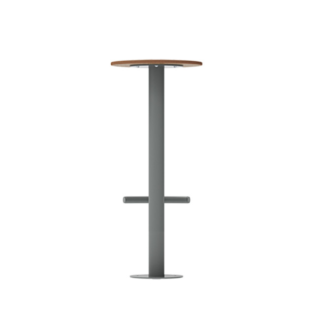 High Pikor Stool with Metal Footrest / HPL - 1Place - Anthracite 7016 / Clear Chene