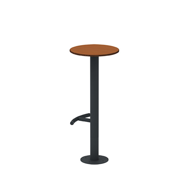 High Pikor Stool with Metal Footrest / HPL - 1Place - Anthracite 7016 / Clear Chene
