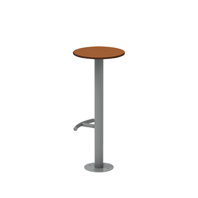 High Pikor Stool with Metal Footrest / HPL - 1Place - Anthracite 7016 / Clear Chene