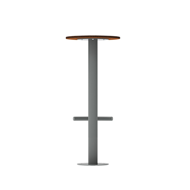 High Pikor Stool with Metal Footrest / HPL - 1Place - Anthracite 7016 / Clear Chene