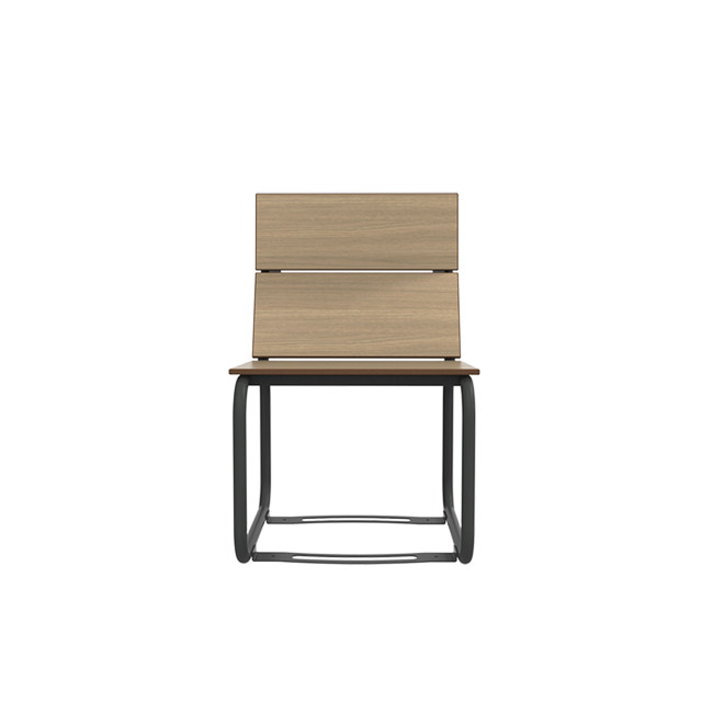 Metal Sollya Armchair / HPL - 1place - anthracite 7016 / clear chene