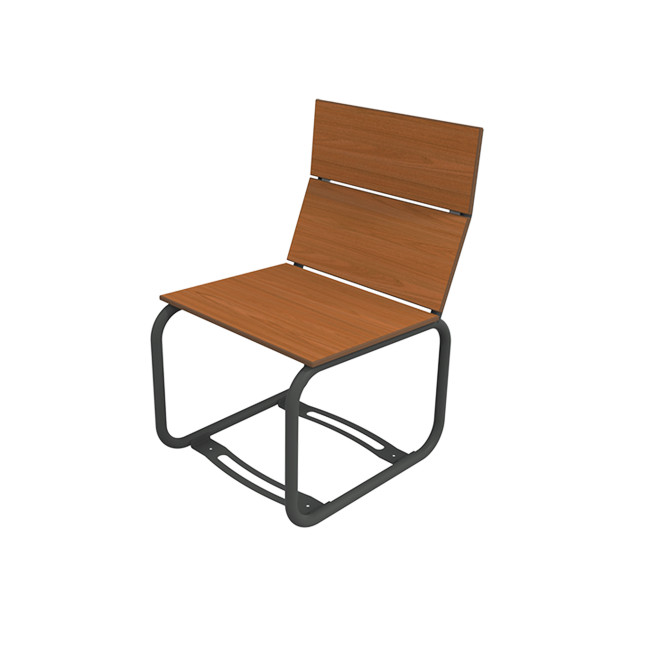 Metal Sollya Armchair / HPL - 1place - anthracite 7016 / clear chene