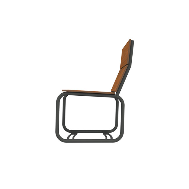 Metal Sollya Armchair / HPL - 1place - anthracite 7016 / clear chene
