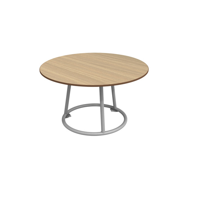 Round Coffee Table Solya Metal / HPL - anthracite 7016 / clear chene