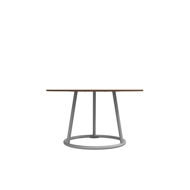 Round Coffee Table Solya Metal / HPL - anthracite 7016 / clear chene