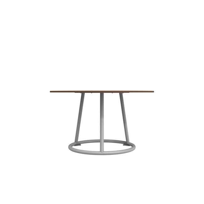 Round Coffee Table Solya Metal / HPL - anthracite 7016 / clear chene