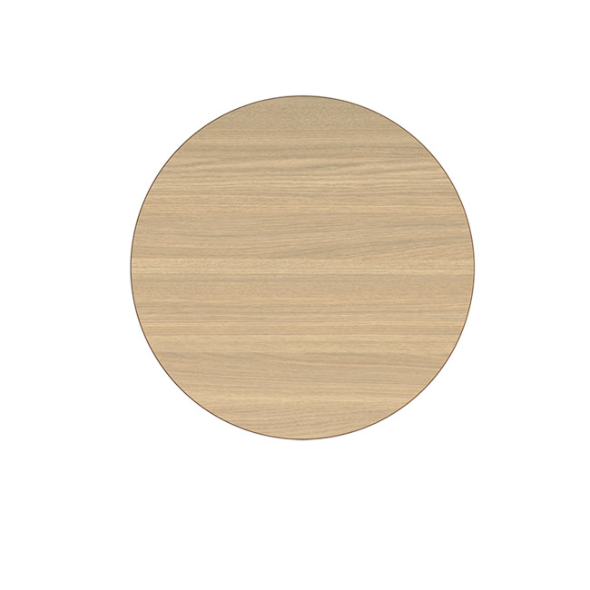 Round Coffee Table Solya Metal / HPL - anthracite 7016 / clear chene