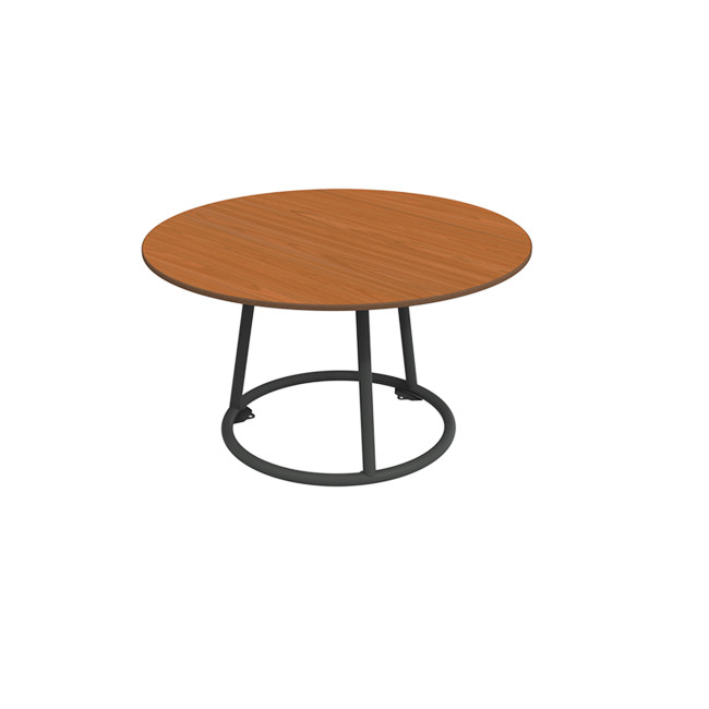 Round Coffee Table Solya Metal / HPL - anthracite 7016 / clear chene
