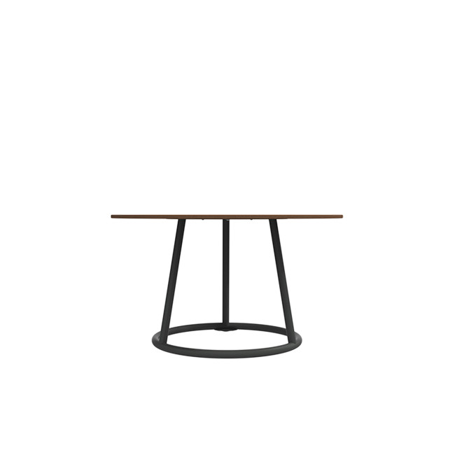 Round Coffee Table Solya Metal / HPL - anthracite 7016 / clear chene