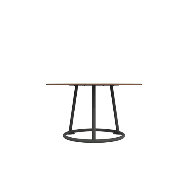 Round Coffee Table Solya Metal / HPL - anthracite 7016 / clear chene