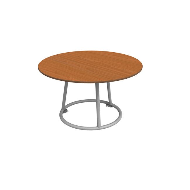 Round Coffee Table Solya Metal / HPL - anthracite 7016 / clear chene
