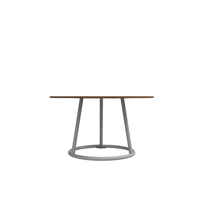 Round Coffee Table Solya Metal / HPL - anthracite 7016 / clear chene