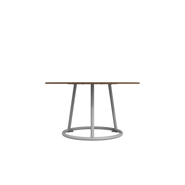 Round Coffee Table Solya Metal / HPL - anthracite 7016 / clear chene