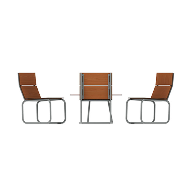 Round Coffee Table + Metal Sollya Armchairs / HPL - 3places - anthracite 7016 / clear chene
