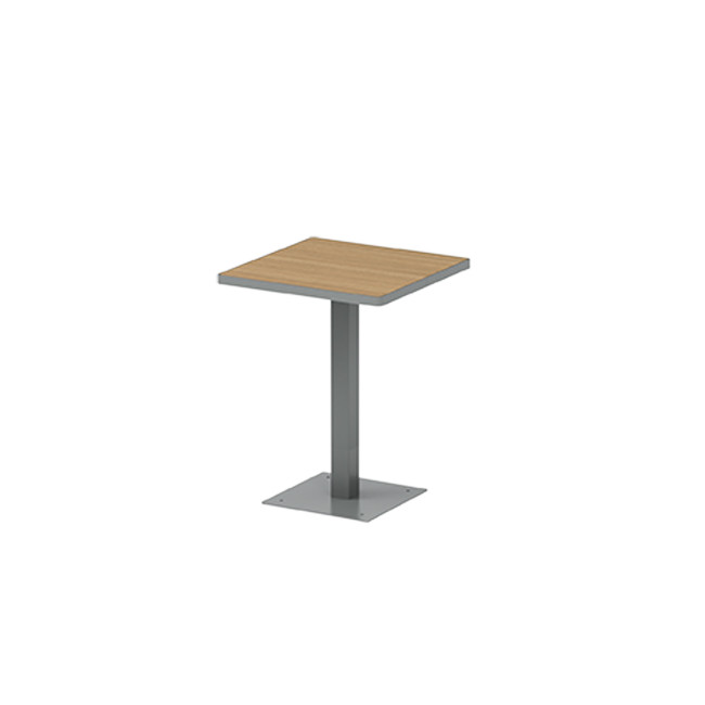 Square Table 2 Places Metal Orpin / HPL HPLILE - anthracite 7016 / clear chene