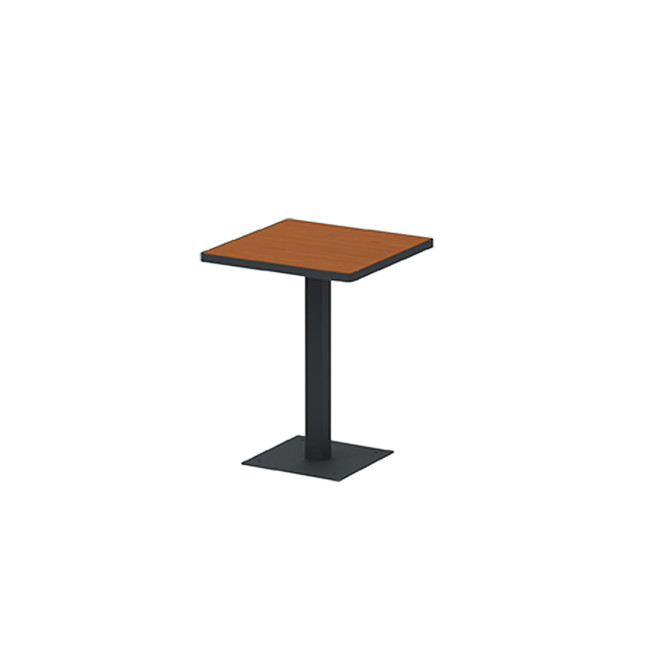 Square Table 2 Places Metal Orpin / HPL HPLILE - anthracite 7016 / clear chene