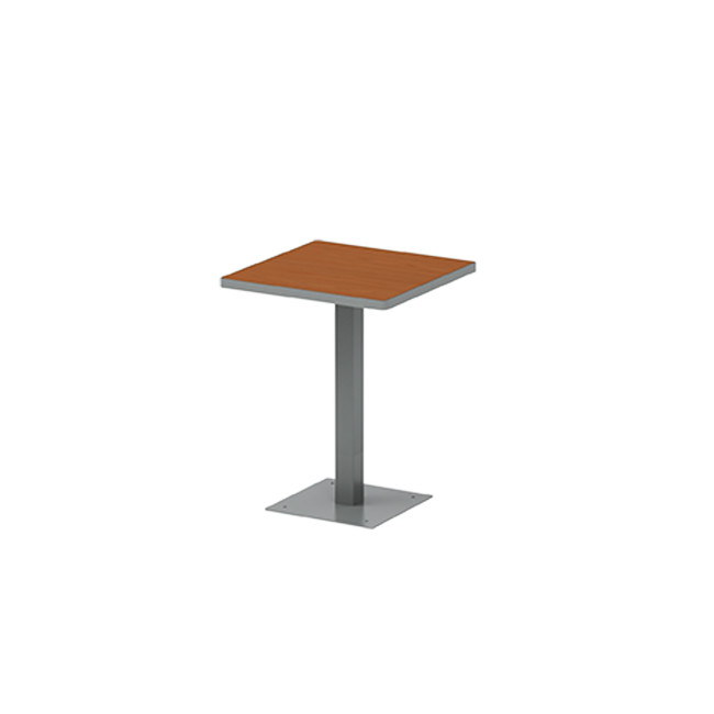 Square Table 2 Places Metal Orpin / HPL HPLILE - anthracite 7016 / clear chene