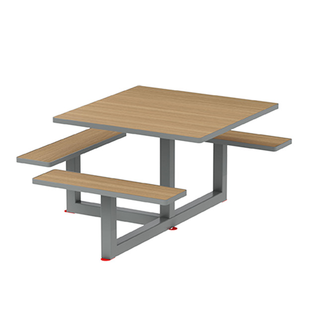 Square Table + Built-in Metal Orpin / HPL - 6places + 1PMR - Clear Anthracite 7016 / CHEEN