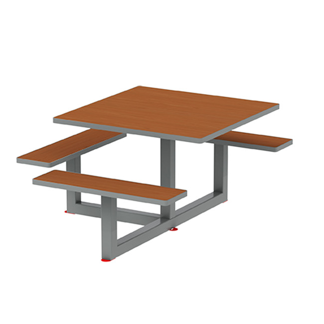 Square Table + Built-in Metal Orpin / HPL - 6places + 1PMR - Clear Anthracite 7016 / CHEEN
