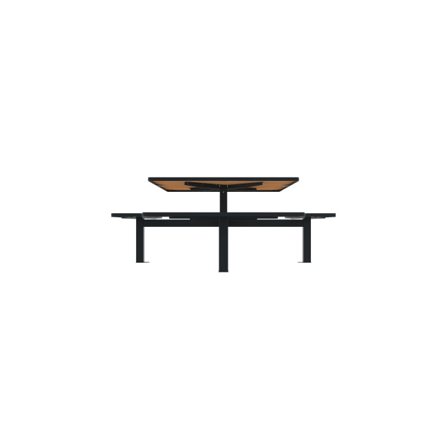 Square Table + Suspended Banquettes 8 Seater Metal Orpin / HPL - anthracite 7016 / cheen clear