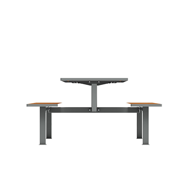 Rectangle Table + Hanging Banquettes Orpin Metal / HPL to Invil - 6places - anthracite 7016 / cheen clear