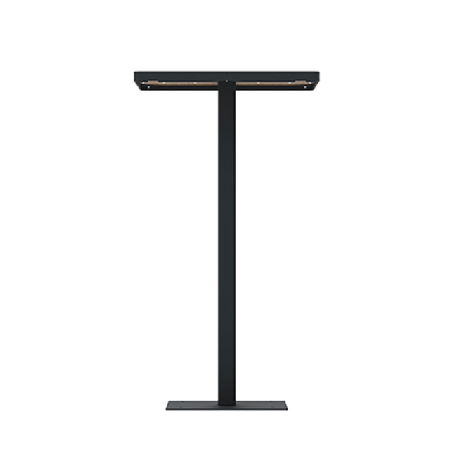 2/Seater high square metal - hpl hp with an anthracite 7016 / clear chene